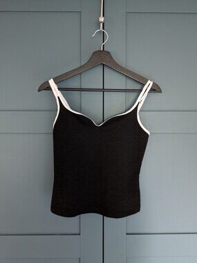 Shein Black Contrast Trim Tank Top | XS |